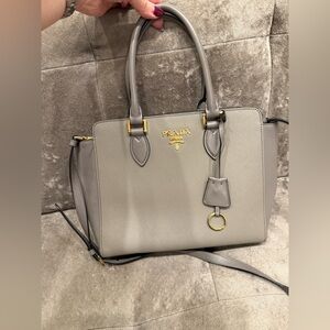 Prada Elegant Gray Satchel
